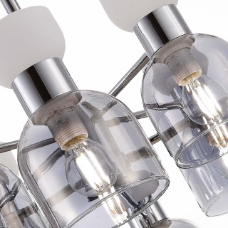 SLE1045-102-08 Люстра потолочная Хром/Белый,  Дымчатый E14 8*40W VENTO-foto3