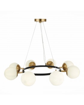 SLE220403-08 Люстра подвесная Черный, Латунь/Белый E27 8*60W FORLI-foto3