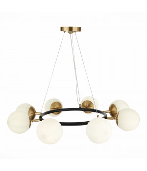 SLE220403-08 Люстра подвесная Черный, Латунь/Белый E27 8*60W FORLI-foto3