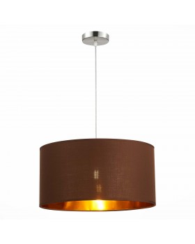 SLE300593-01 Светильник подвесной Никель/Золотистый, Коричневый E27 1*40W BRESCIA-foto3