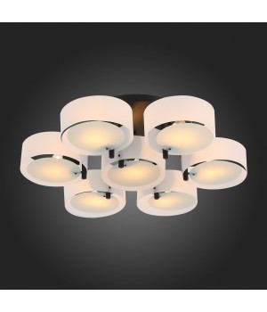 SL483.402.07 Люстра потолочная Черный/Белый E27 7*60W FORESTA-foto7