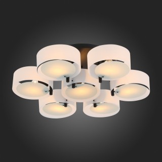 SL483.402.07 Люстра потолочная Черный/Белый E27 7*60W FORESTA-foto7