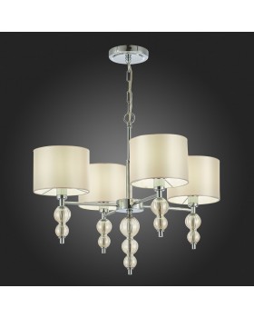 SLE105703-04 Люстра подвесная Хром/Светло-бежевый E14 4*40W RAMER-foto6