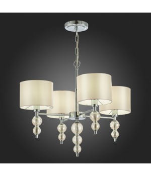 SLE105703-04 Люстра подвесная Хром/Светло-бежевый E14 4*40W RAMER-foto6