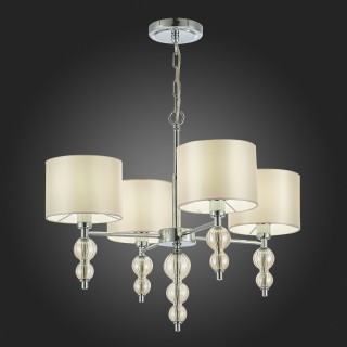 SLE105703-04 Люстра подвесная Хром/Светло-бежевый E14 4*40W RAMER-foto6