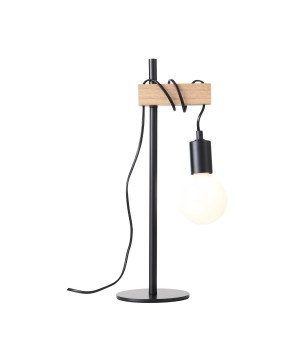SL1142.404.01 Прикроватная лампа Черный, Светлое дерево E27 1*60W BAGETTI-foto3