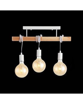 SL1142.503.03 Люстра потолочная Белый, Светлое дерево E27 3*60W BAGETTI-foto6