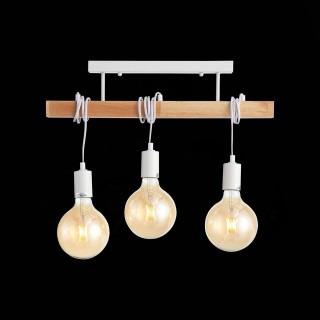 SL1142.503.03 Люстра потолочная Белый, Светлое дерево E27 3*60W BAGETTI-foto6