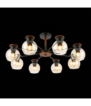 SLE108102-08 Люстра потолочная Черный, Темное дерево/Прозрачный, Янтарный E27 8*60W RASCO-foto4