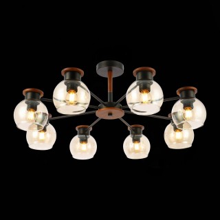 SLE108102-08 Люстра потолочная Черный, Темное дерево/Прозрачный, Янтарный E27 8*60W RASCO-foto4