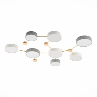 SLE600102-08 Светильник потолочный Золотистый, Светлое дерево/Белый, Серый LED 8*16,5W 4000K DOSSENA-foto2