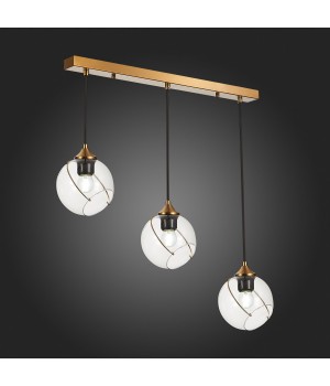 SLE103103-03 Светильник подвесной Золотистый/Прозрачный E27 3*60W SATTURO-foto9
