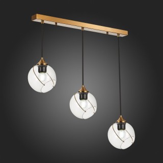 SLE103103-03 Светильник подвесной Золотистый/Прозрачный E27 3*60W SATTURO-foto9