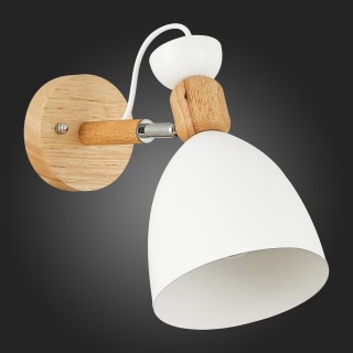 SLE103801-01 Светильник настенный Светлое дерево, Белый/Белый E27 1*60W BALCAMO-foto6