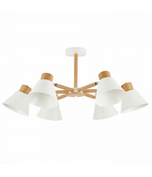 SLE103702-06 Люстра потолочная Светлое дерево, Белый/Белый E27 6*60W BUVE-foto2