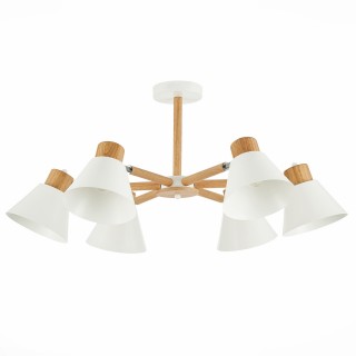 SLE103702-06 Люстра потолочная Светлое дерево, Белый/Белый E27 6*60W BUVE-foto2