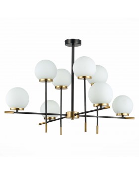 SL1203.412.08 Люстра потолочная ST-Luce Черный, Латунь/Белый E27 8*60W LIMANO-foto2