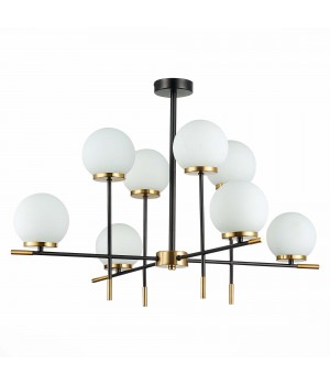 SL1203.412.08 Люстра потолочная ST-Luce Черный, Латунь/Белый E27 8*60W LIMANO-foto2