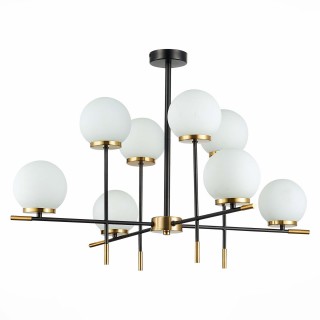 SL1203.412.08 Люстра потолочная ST-Luce Черный, Латунь/Белый E27 8*60W LIMANO-foto2