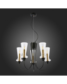 SLE112403-05 Люстра подвесная Черный/Прозрачный E14 5*40W RAMMO-foto8