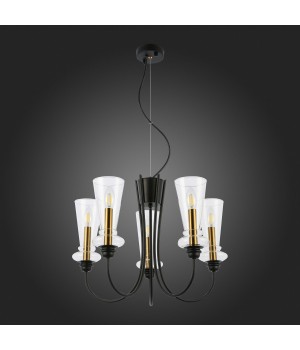 SLE112403-05 Люстра подвесная Черный/Прозрачный E14 5*40W RAMMO-foto8