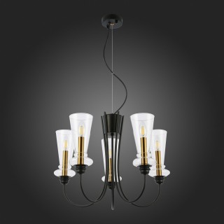 SLE112403-05 Люстра подвесная Черный/Прозрачный E14 5*40W RAMMO-foto8