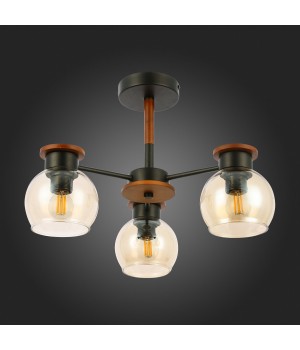 SLE108102-03 Люстра потолочная Черный, Темное дерево/Прозрачный, Янтарный E27 3*60W RASCO-foto8