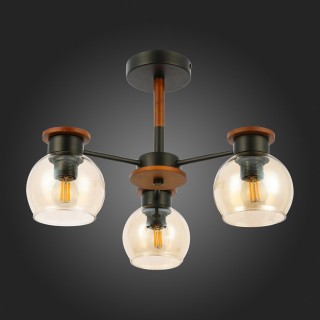 SLE108102-03 Люстра потолочная Черный, Темное дерево/Прозрачный, Янтарный E27 3*60W RASCO-foto8