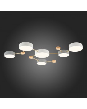 SLE600102-06 Светильник потолочный Золотистый, Светлое дерево/Белый, Серый LED 6*15W 4000K DOSSENA-foto6