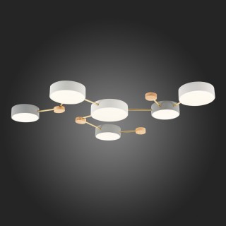 SLE600102-06 Светильник потолочный Золотистый, Светлое дерево/Белый, Серый LED 6*15W 4000K DOSSENA-foto6