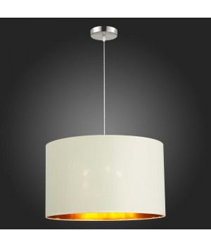 SLE300503-03 Светильник подвесной Никель/Золотистый, Светло-бежевый E27 3*40W BRESCIA-foto4