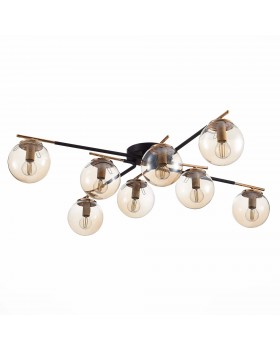 SLE106902-08 Люстра потолочная Черный/Янтарный E14 8*40W LITERNO-foto2