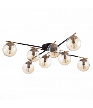 SLE106902-08 Люстра потолочная Черный/Янтарный E14 8*40W LITERNO-foto2