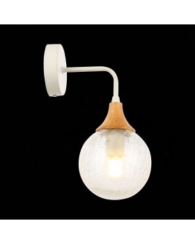 SLE109501-01 Светильник настенный Белый, Светлое дерево/Прозрачный E14 1*60W LIONE-foto7