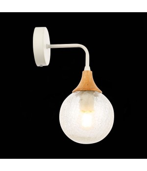 SLE109501-01 Светильник настенный Белый, Светлое дерево/Прозрачный E14 1*60W LIONE-foto7