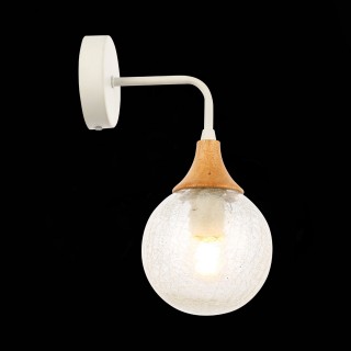 SLE109501-01 Светильник настенный Белый, Светлое дерево/Прозрачный E14 1*60W LIONE-foto7