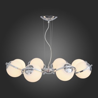 SL848.103.08 Люстра подвесная ST-Luce Хром/Белый E27 8*60W LOOPO-foto5