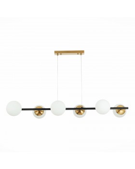 SLE220403-06 Люстра подвесная Черный, Латунь/Белый E27 6*60W FORLI-foto3