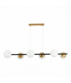 SLE220403-06 Люстра подвесная Черный, Латунь/Белый E27 6*60W FORLI-foto3