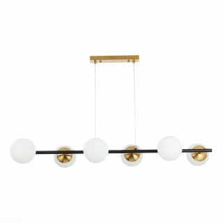 SLE220403-06 Люстра подвесная Черный, Латунь/Белый E27 6*60W FORLI-foto3