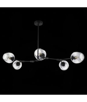 SLE154843-05 Светильник подвесной Черный/Дымчатый E27 5*40W RAMETTO-foto4