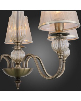 SL185.303.05 Люстра подвесная, потолочная Бронза, Прозрачный/Бежевый, Бронза E14 5*40W GRAZIA-foto12