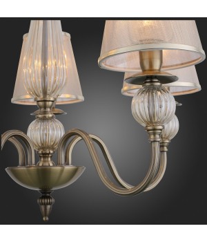 SL185.303.05 Люстра подвесная, потолочная Бронза, Прозрачный/Бежевый, Бронза E14 5*40W GRAZIA-foto12