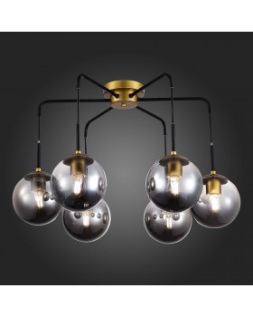 SLE1097-302-06 Люстра потолочная Матовое золото/Дымчатый E27 6*60W SCORZE-foto5