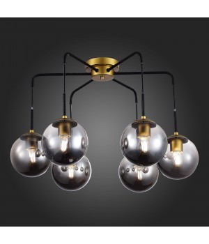 SLE1097-302-06 Люстра потолочная Матовое золото/Дымчатый E27 6*60W SCORZE-foto5