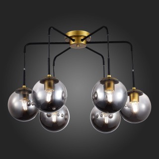 SLE1097-302-06 Люстра потолочная Матовое золото/Дымчатый E27 6*60W SCORZE-foto5