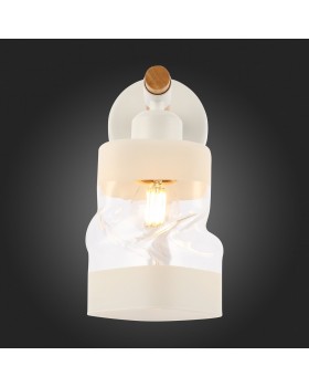 SLE114501-01 Светильник настенный Белый, Светлое дерево/Белый, Прозрачный E27 1*60W ABIRITTO-foto12