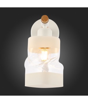 SLE114501-01 Светильник настенный Белый, Светлое дерево/Белый, Прозрачный E27 1*60W ABIRITTO-foto12