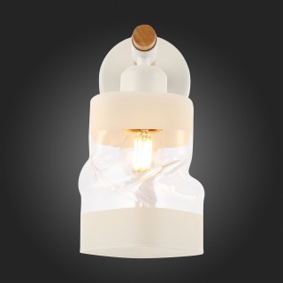 SLE114501-01 Светильник настенный Белый, Светлое дерево/Белый, Прозрачный E27 1*60W ABIRITTO-foto12