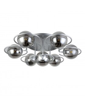 SL418.172.07 Люстра потолочная Серебристый/Дымчатый E27 7*60W GALIO-foto2